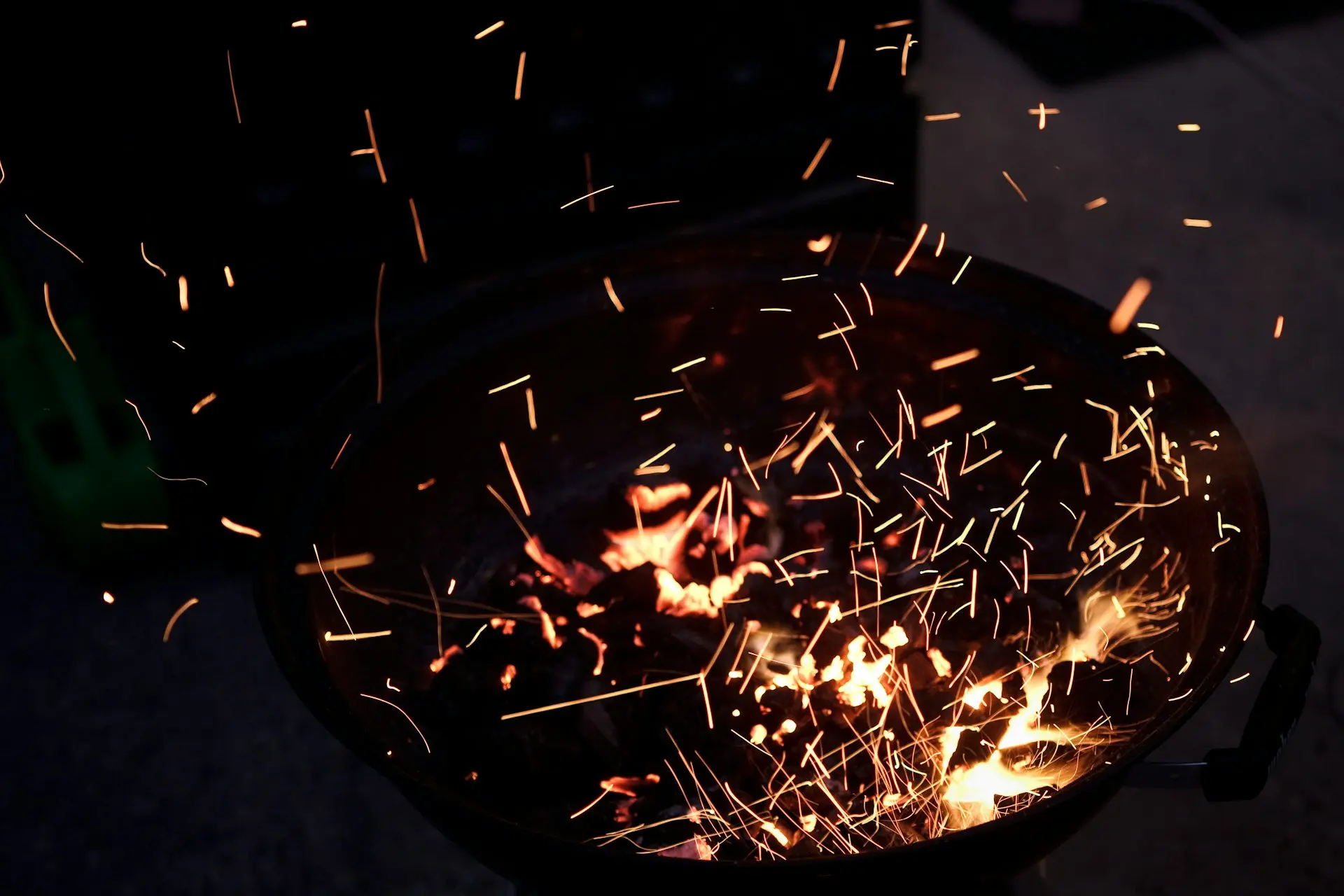charcoal in fire pit